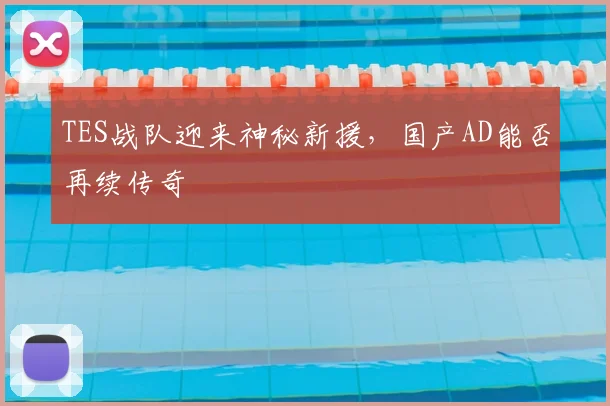 TES战队迎来神秘新援，国产AD能否再续传奇